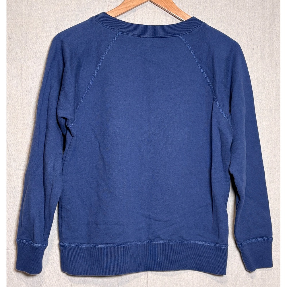 J.Crew Womens Blue Oui Non Beaded Embroidered Sweatshirt H1828 XS Cotton - Picture 2 of 5